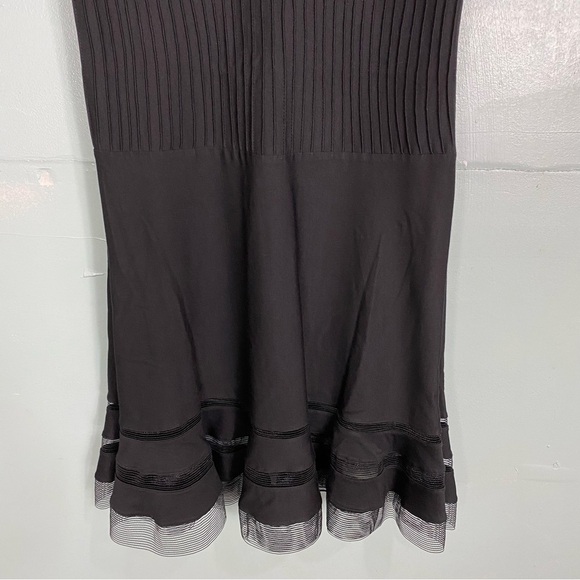 Tadashi Shoji Black Mini Sleeveless‎ Ribbed Sz Petite Large - Picture 3 of 8
